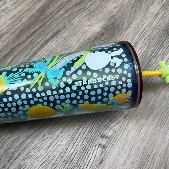 NWT Starbucks 2025 Easter Floral Carrots & Bunny Venti Tumbler with Bunny Topper - Picture 3 of 9